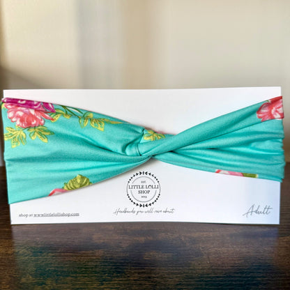 Turquoise Floral Headband