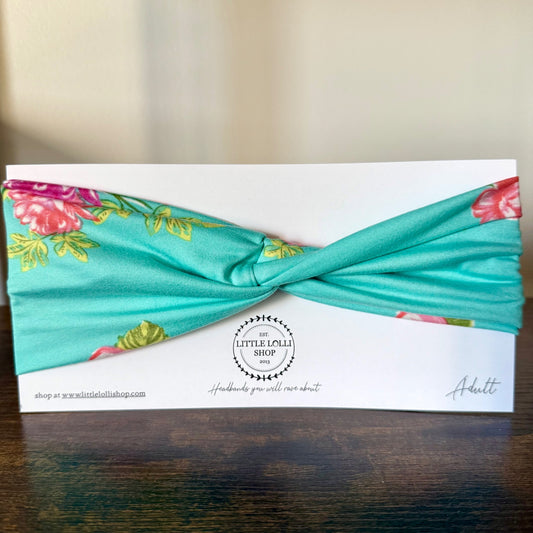 Turquoise Floral Headband