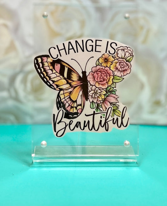 "Change is Beautiful" Butterfly Vinyl Sticker