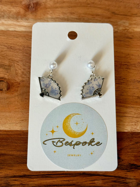 Floral Fan Dangle Earrings