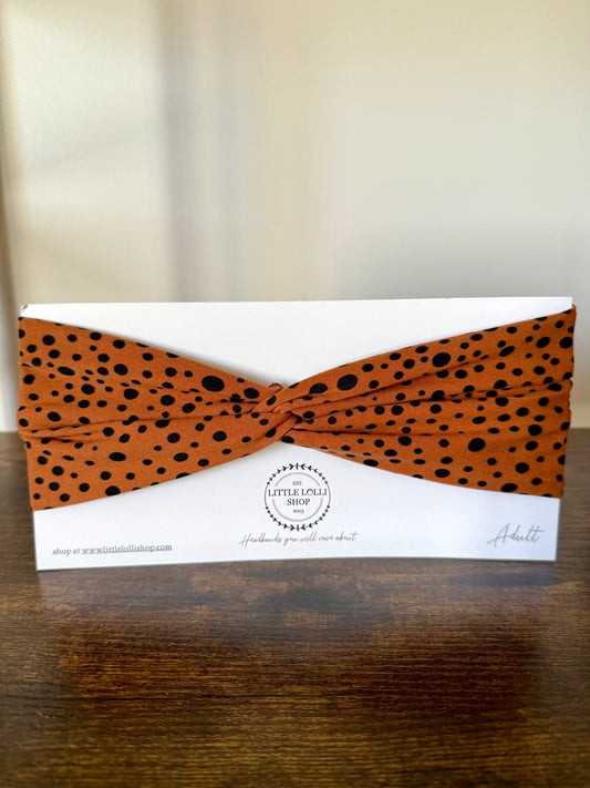 Orange with Black Dots Headband
