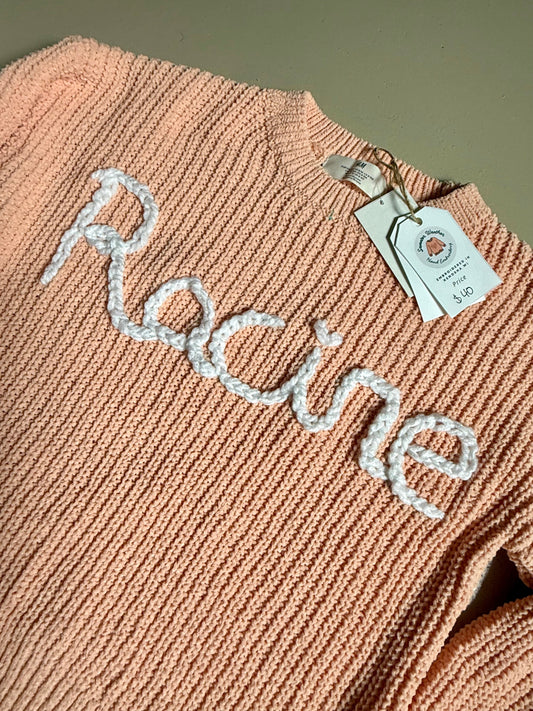 033 - Pink Embroidered Racine Pride Sweater Size 8/10 Girls033 -
