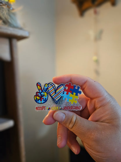 Accept, Love, Understand. Autism Awareness Decorative Magnet