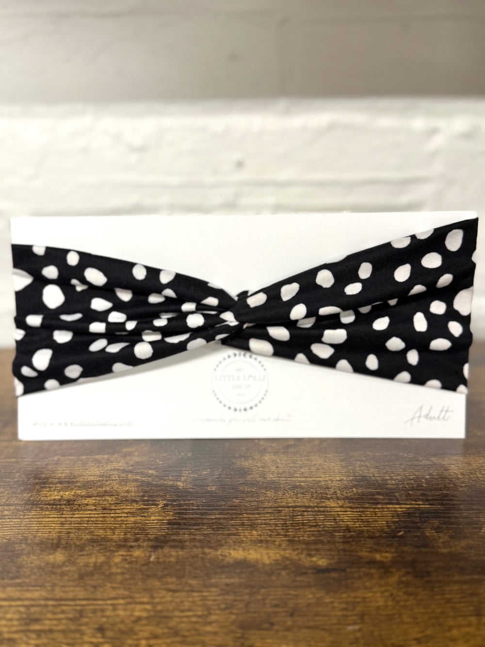 035 - Black with White Dots Headband