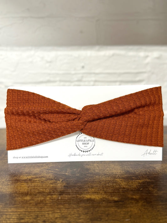 Textured Lace Rusty Orange Headband