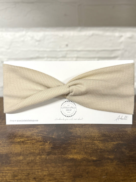 Beige Waffle Weave Headband