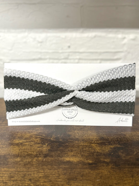 Green and White Lace Headband