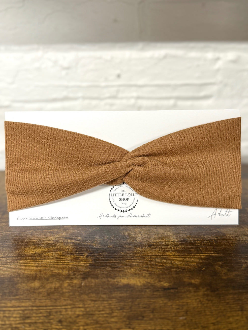 035 - Brown Waffle Weave Headband