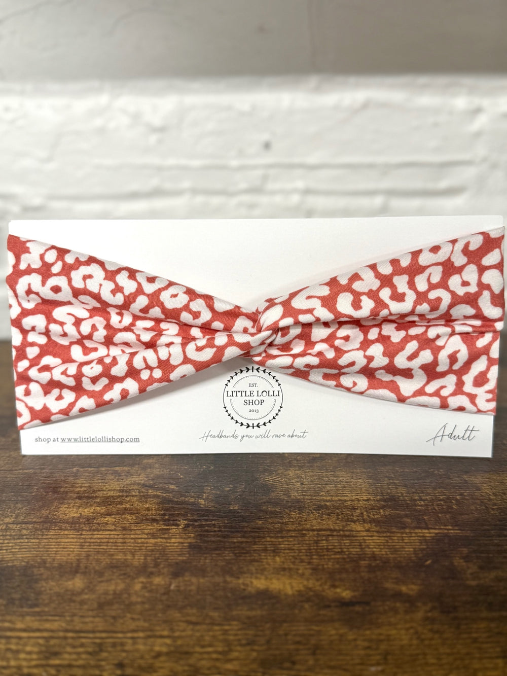 035 - Red Pink Animal Print Headband
