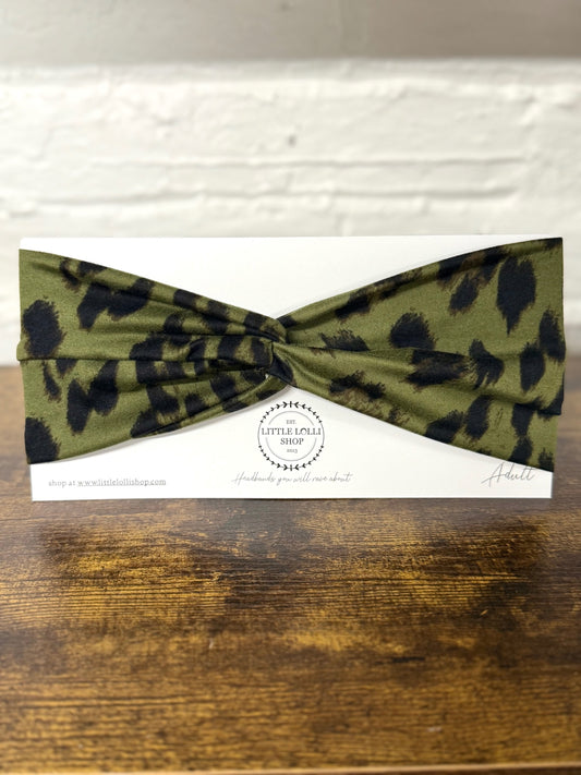 Green and Black Animal Print Headband