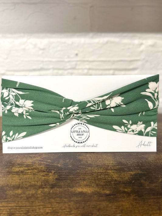Green Floral Headband