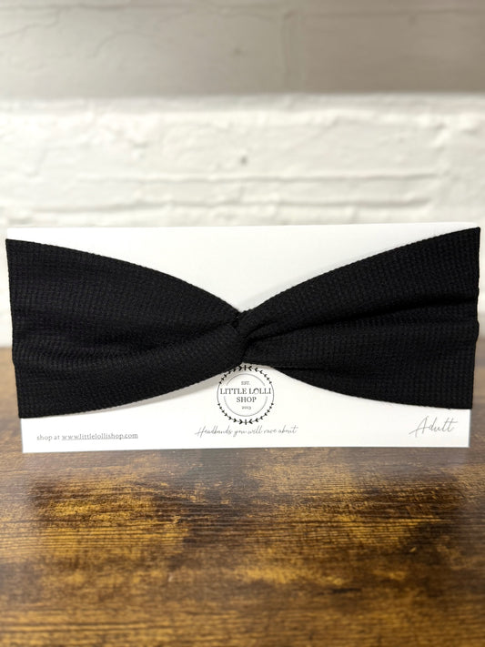 Black Waffle Weave Headband
