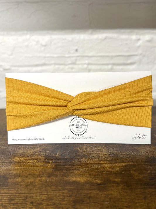 Ribbed Mustard Turban Headband