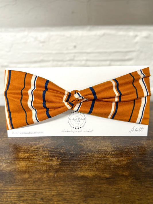Orange Multicolor Striped Headband