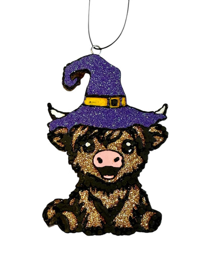 Witch Highland Cow Car Freshie - Apple Pie