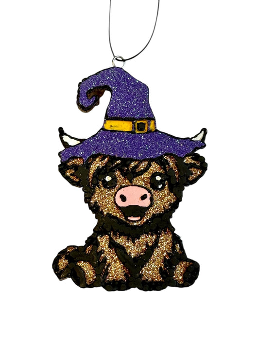 Witch Highland Cow Car Freshie - Apple Pie