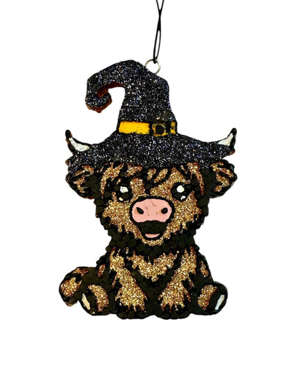Witch Highland Cow Car Freshie - Orange Cranberry Spice