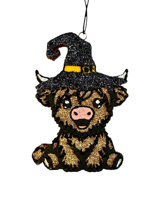 Witch Highland Cow Car Freshie - Orange Cranberry Spice