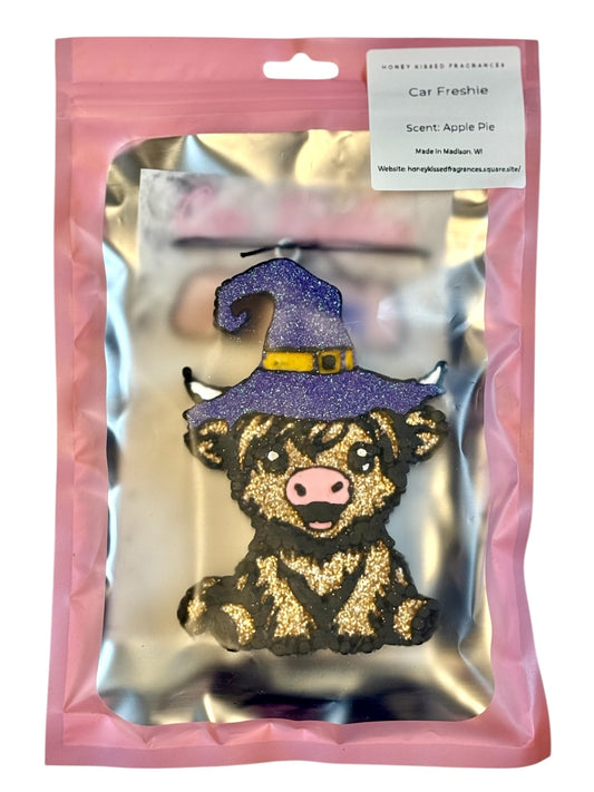 Witch Highland Cow Car Freshie - Apple Pie