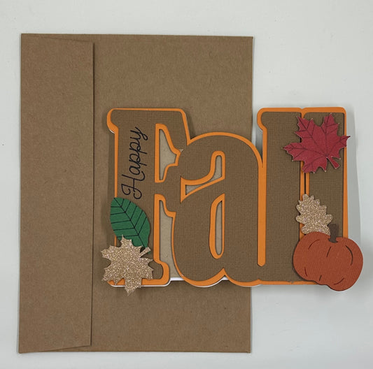 "FALL" card with matching Envelope