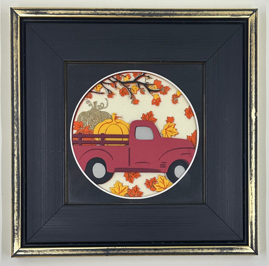 Fall Pickup Truck Shadowbox