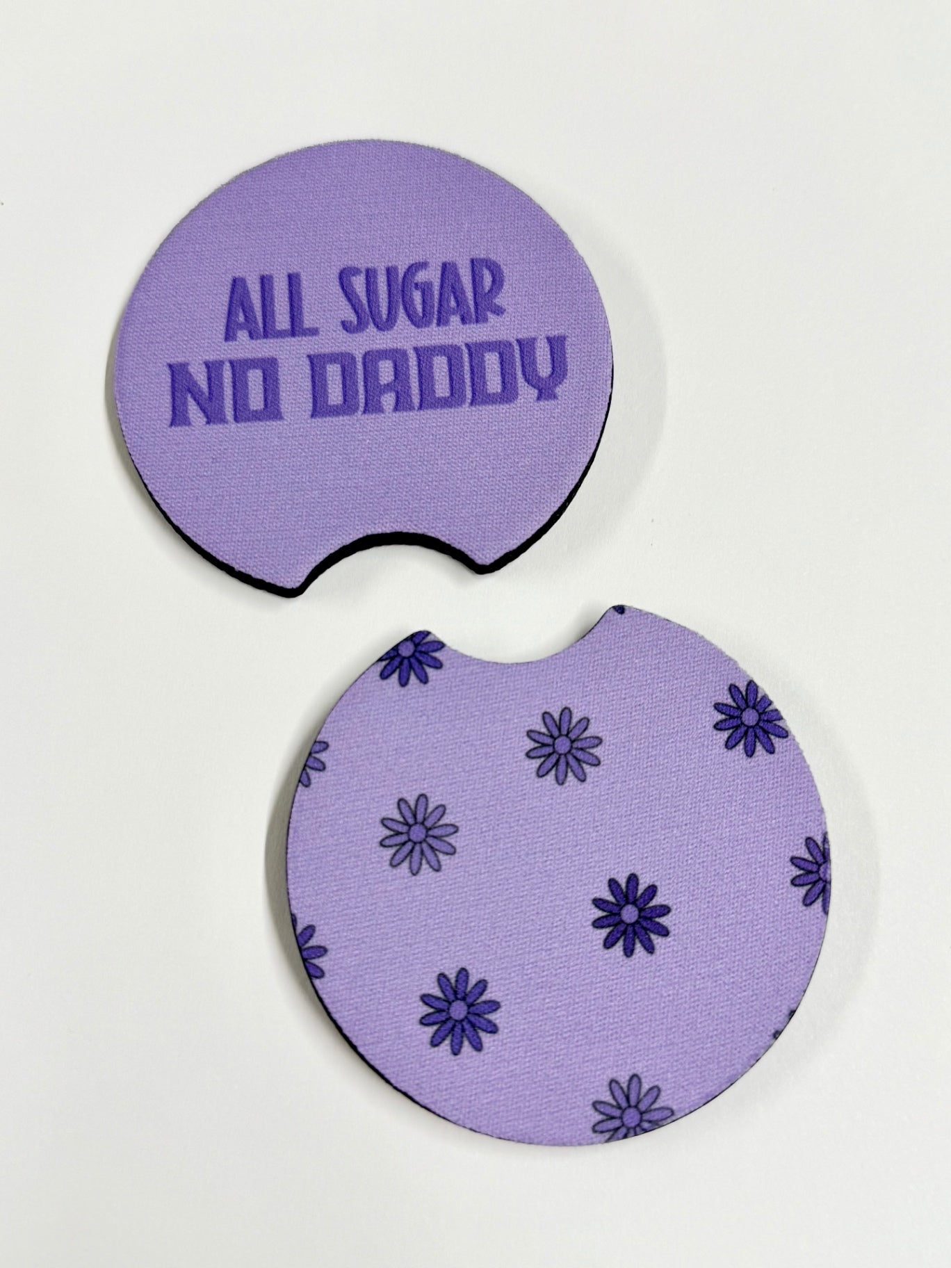 "All Sugar No Daddy" Car Coaster Set - Purple