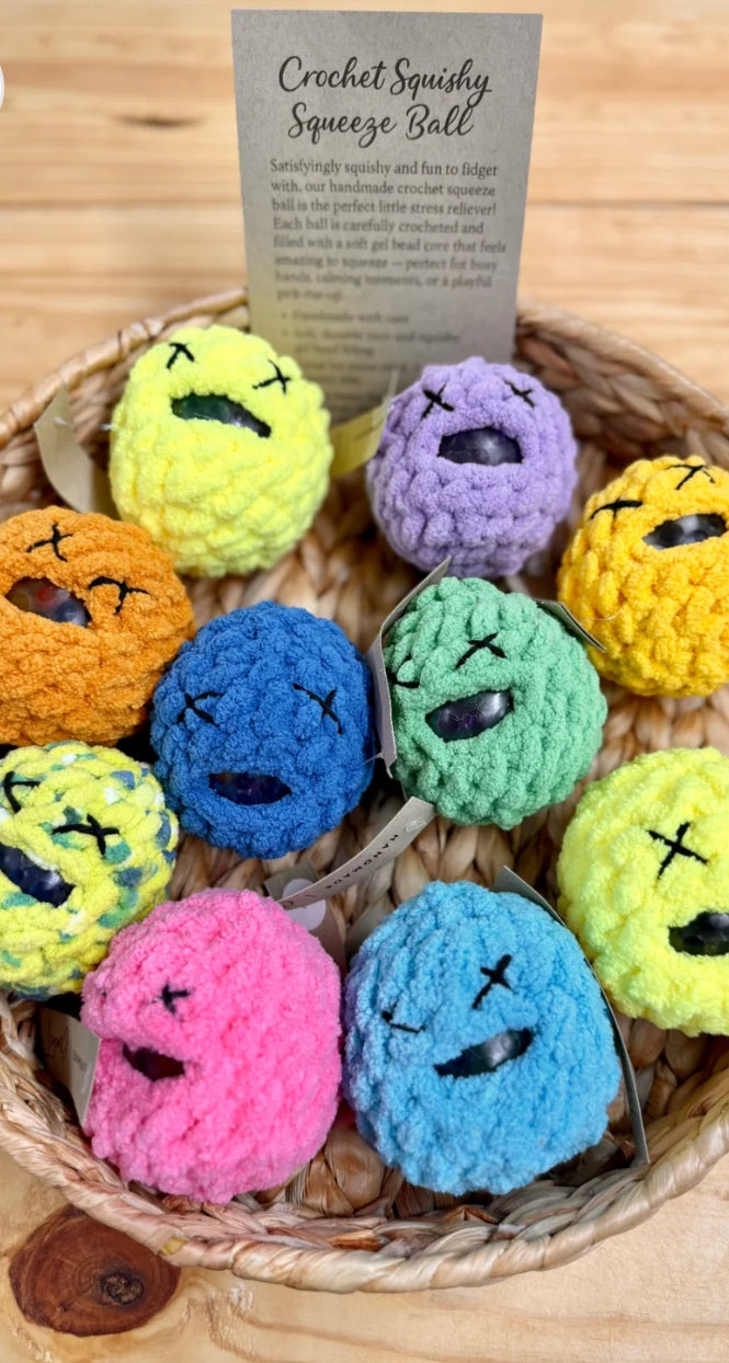 06 - Blue Crochet Squishy Stress Ball