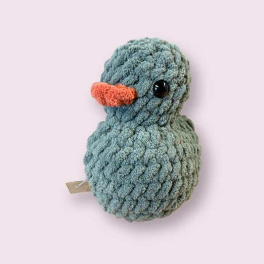 06 - Army Green Crochet Rubber Duck Plush