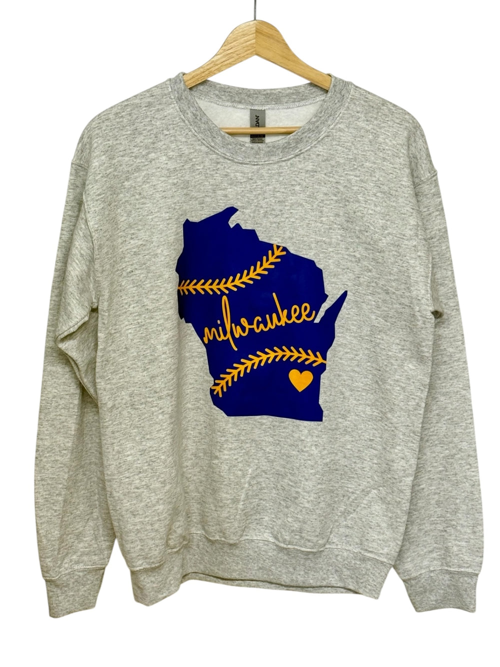 016 - Milwaukee Baseball Ash Gray Sweatshirt Small