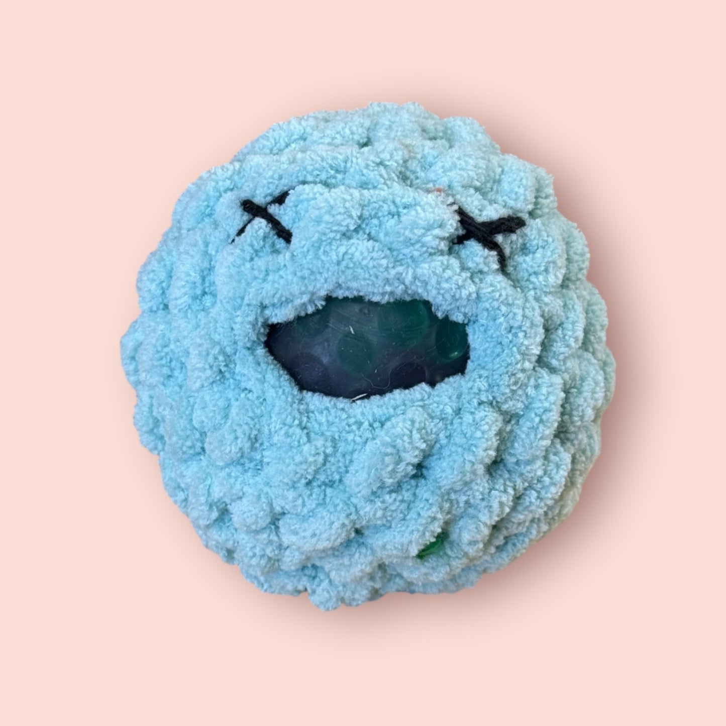 06 - Blue Crochet Squishy Stress Ball
