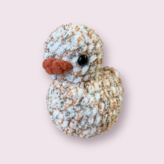 06 - Orange Tweed Crochet Rubber Duck Plush