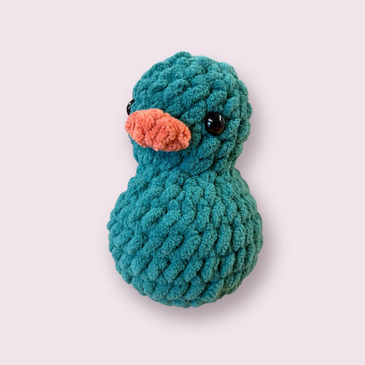 06 - Forest Green Crochet Rubber Duck Plush