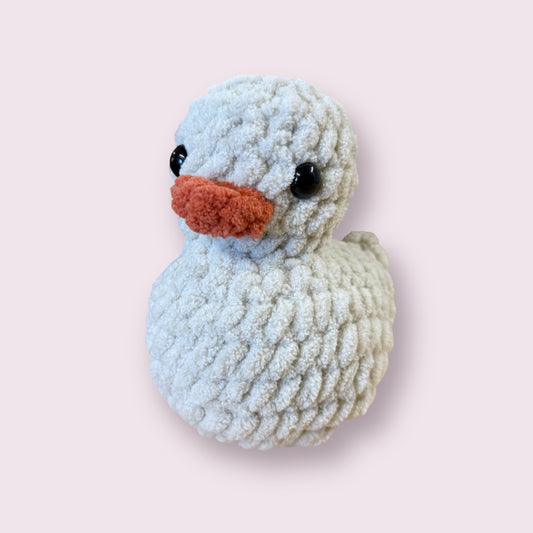 06 - Beige Crochet Rubber Duck Plush