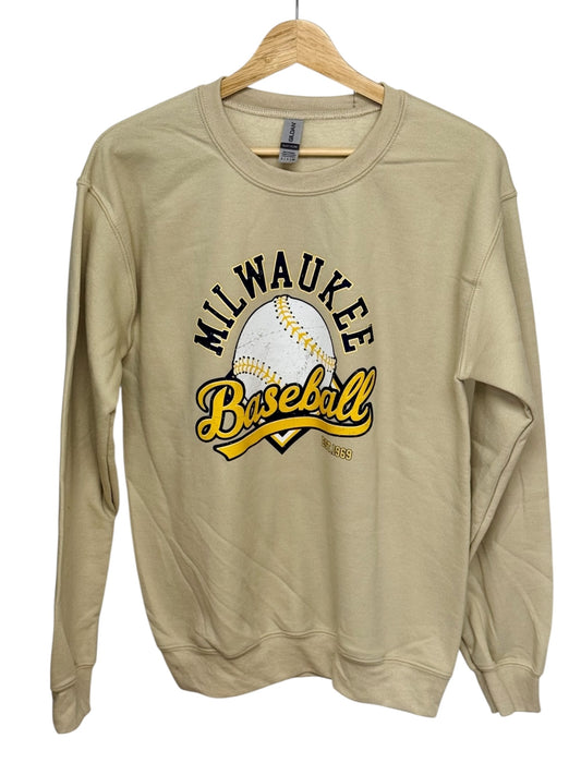 016 - Tan Milwaukee Baseball Sweatshirt