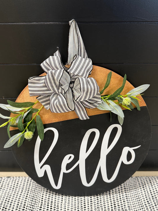 016 - Hello Round Door Sign