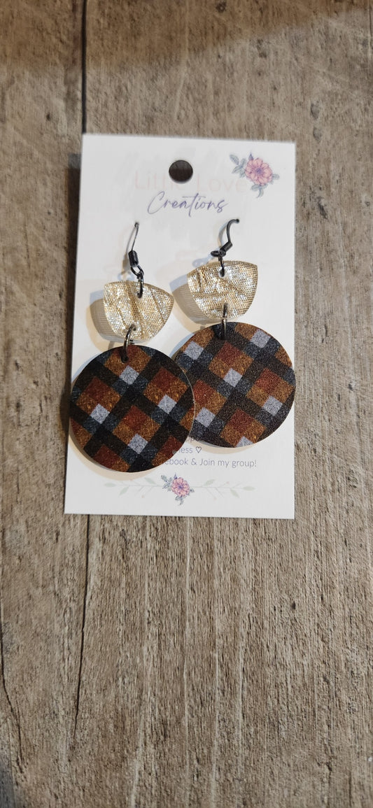 Acrylic Plaid Danglr Earring 