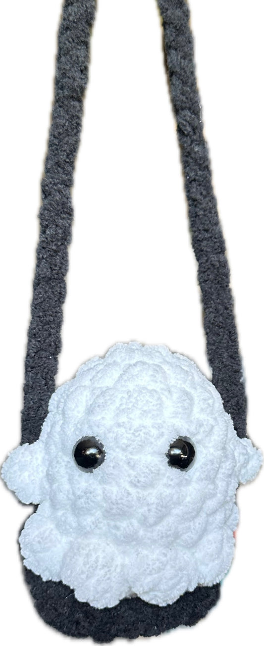 Crochet ghost car hanger