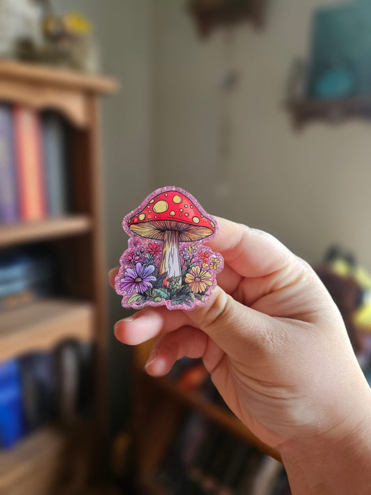 Mushroom and Flower Decorative Magnet