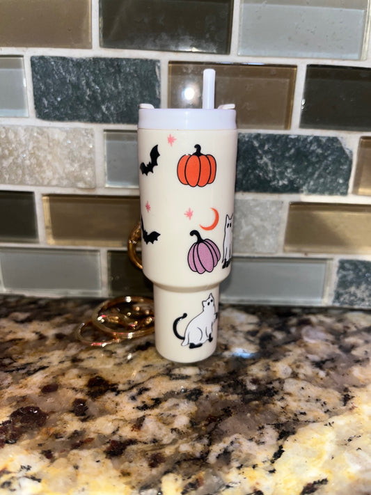 Cat ghost keychain 