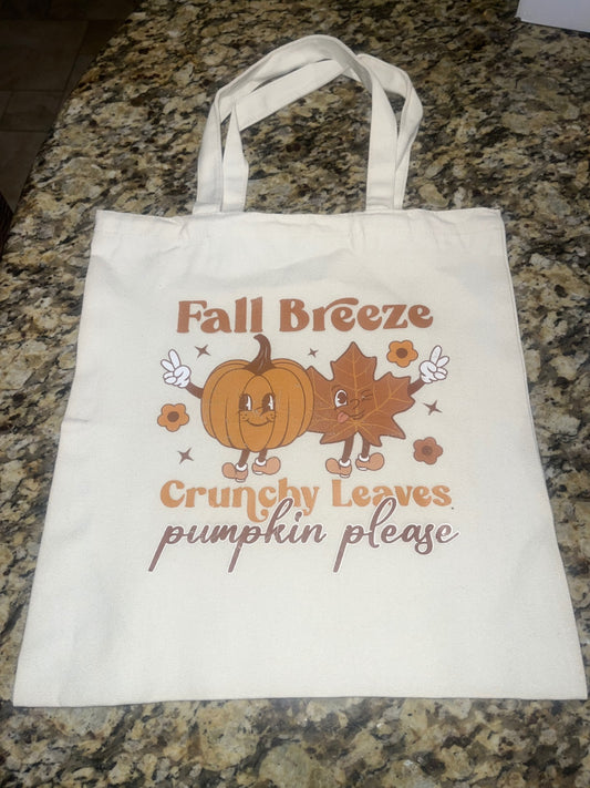 Fall Breeze Crunchy Leave Pumpkin Please Tote bag