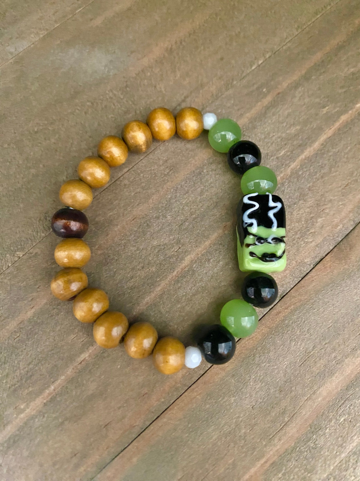 042 - Kids Ms. Frankenstein Stretch Beaded Bracelet