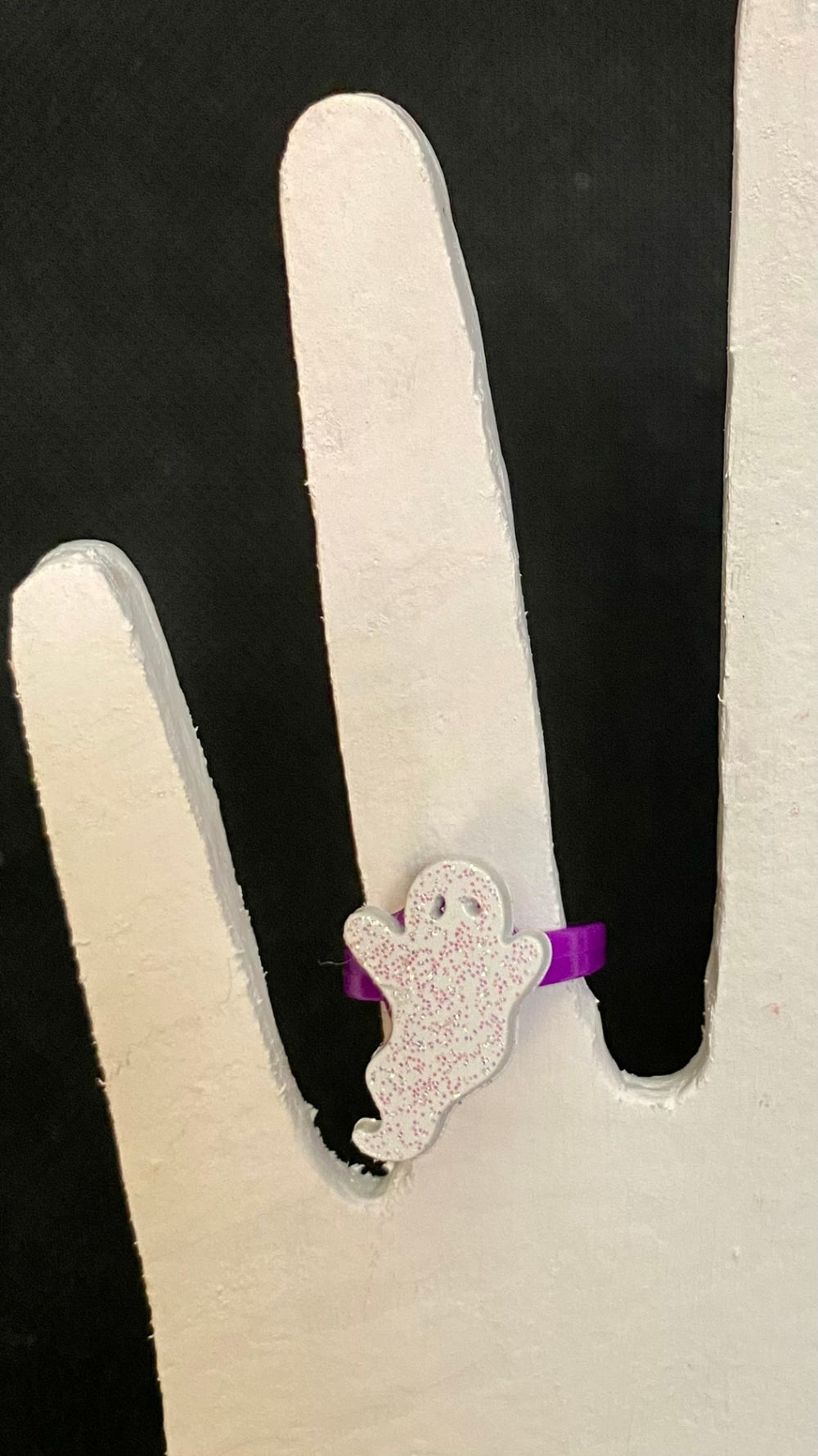 042 - Kids Glitter Ghost Ring