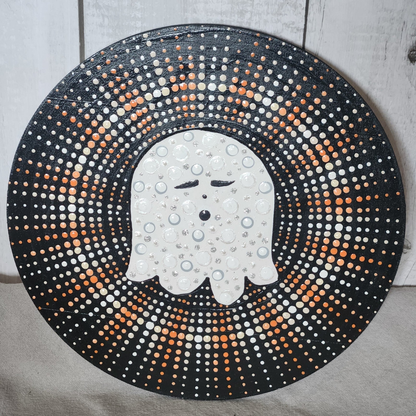 Mandala-Inspired Hand-painted Ghost
