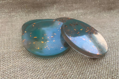 Grounded Elegance – Blue, Green & Copper Resin Coasters