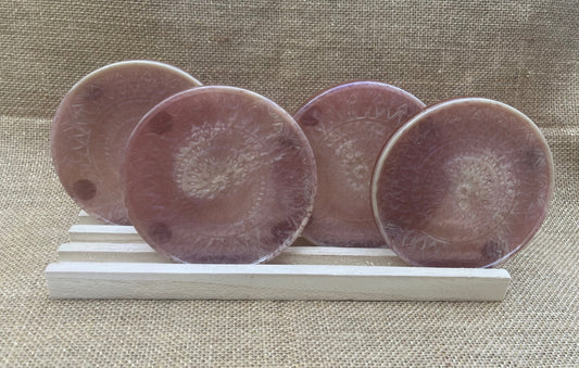 Elegant Mandala Resin Coaster with Purple and Cream Accents