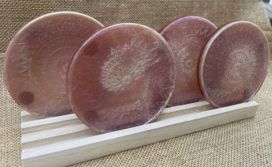 Elegant Mandala Resin Coaster with Purple and Cream Accents