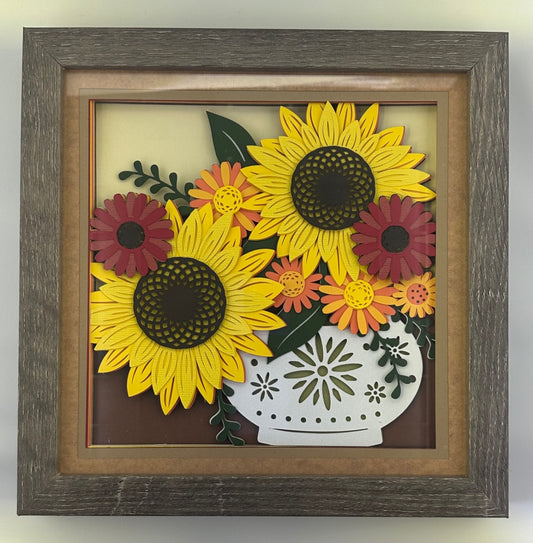 Fall Florals Layered Paper Shadowbox