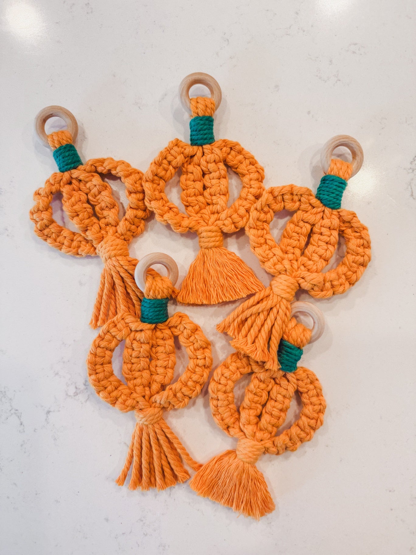 Pumpkin Macrame Hanger/Keychain