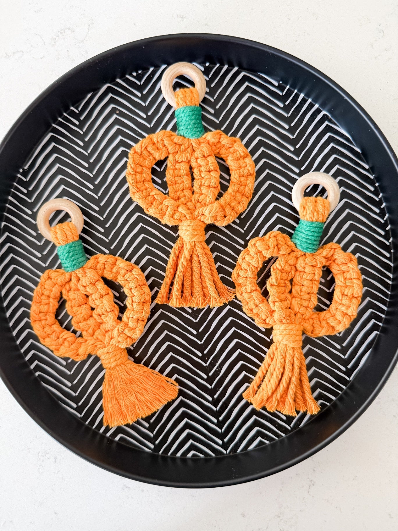 Pumpkin Macrame Hanger/Keychain