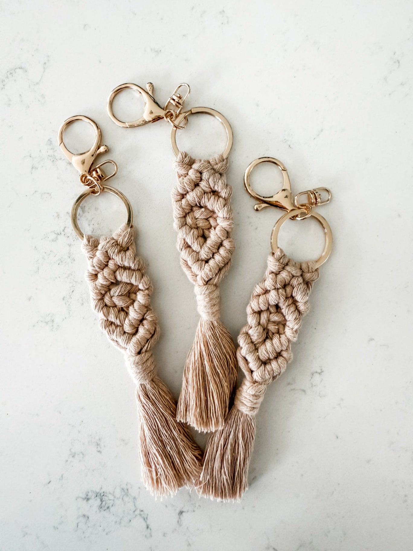 "Ella" Macrame Keychain (Light Pink)